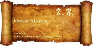 Kanka Nikola névjegykártya